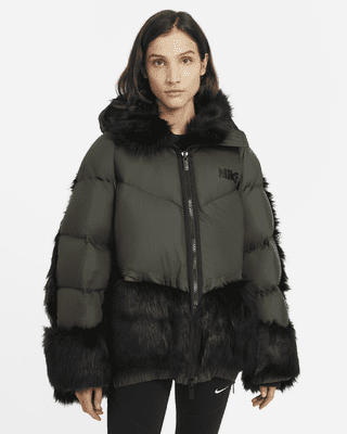 nike sacai　ファ一ダウンジャケット　ladies nike+sacai ファ一ダウンジャケット ladies M